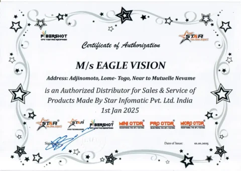 Certificat d’autorisation Star Technologies d’EagleVision